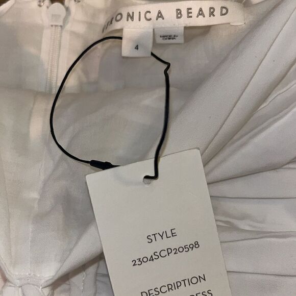 Veronica Beard Tucker Halter Neck Stretch Cotton Midi Dress White 4 NWT $548 - Picture 11 of 11